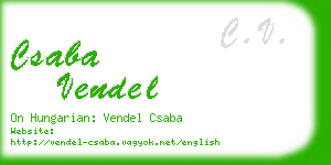 csaba vendel business card